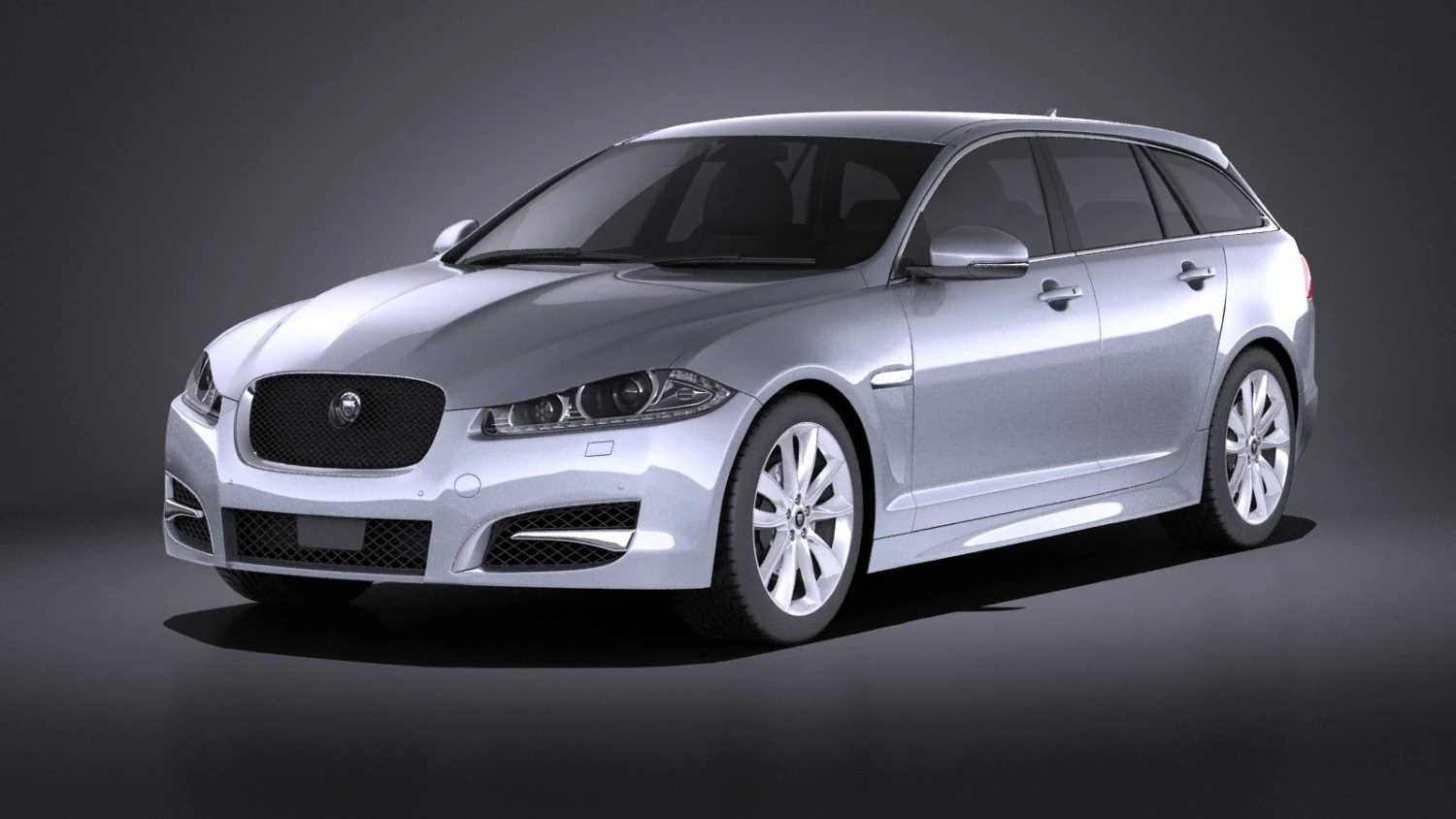 Jaguar XF Sportbrake 2015 vray 3D Model .c4d .max .obj .3ds .fbx .stl .blend 