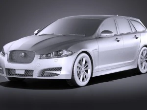 Jaguar XF Sportbrake 2015 vray 3D Model
