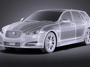 Jaguar XF Sportbrake 2015 vray 3D Model