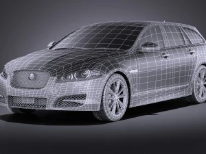 Jaguar XF Sportbrake 2015 vray 3D Model