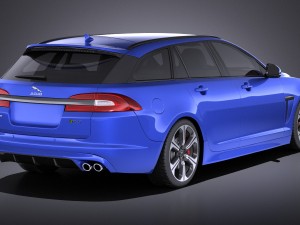 Jaguar XFR-S Sportbrake 2016 vray Modelo 3D