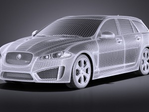 Jaguar XFR-S Sportbrake 2016 vray Modelo 3D