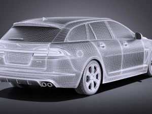 Jaguar XFR-S Sportbrake 2016 vray Modelo 3D