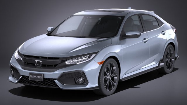 Honda Civic Hatchback 2017 Model 3D .c4d .max .obj .3ds .fbx .stl .blend