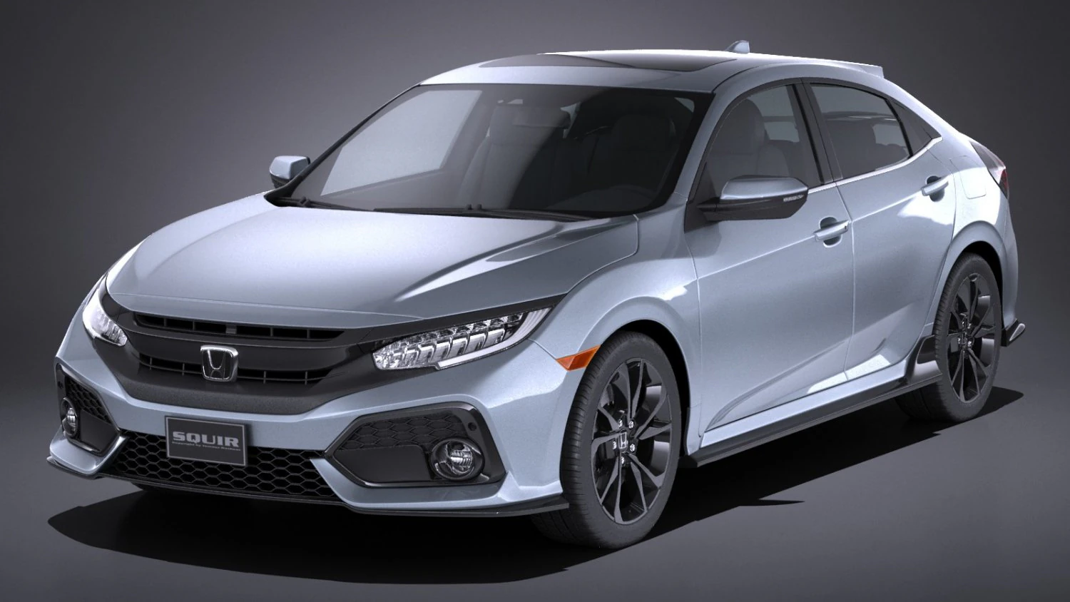 Honda Civic Hatchback 2017 3D Model .c4d .max .obj .3ds .fbx .stl .blend 