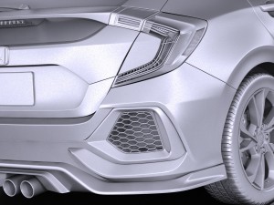 Honda Civic Hatchback 2017 Model 3D