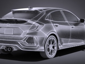 Honda Civic Hatchback 2017 Model 3D
