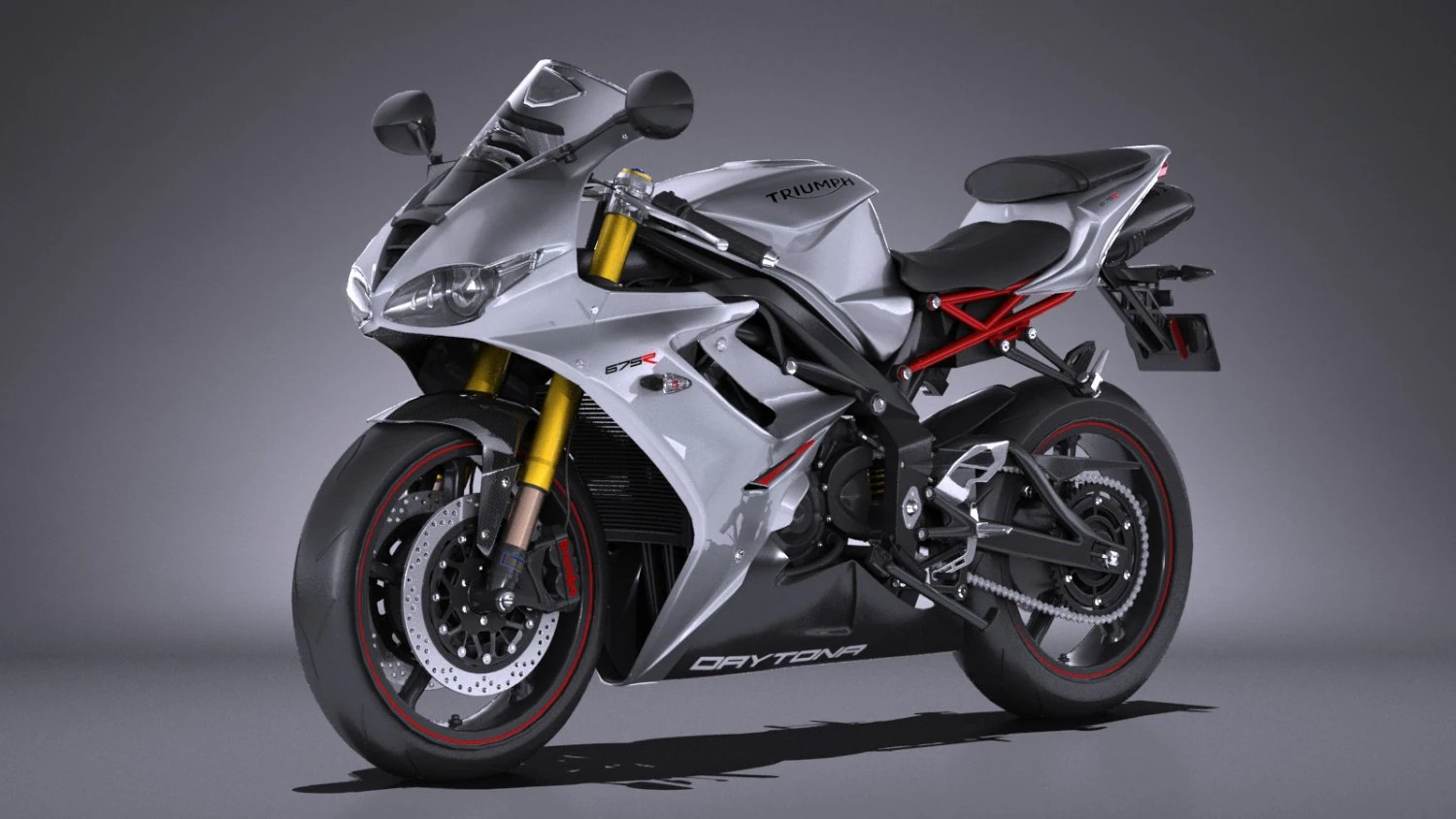 Triumph Daytona 675 2016 3D Model .c4d .max .obj .3ds .fbx .stl .blend 