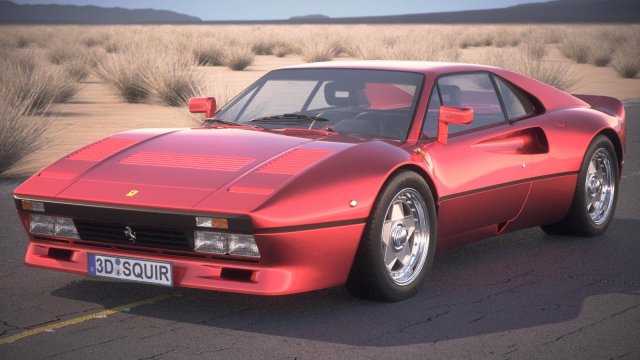 Ferrari 288 GTO 1984-1987 desert studio 3D 模型 .c4d .max .obj .3ds .fbx .stl .blend 