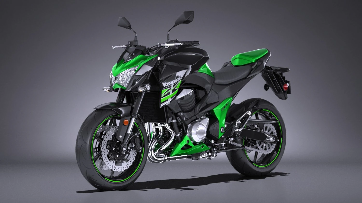 Kawasaki Z800 2017 3D Model .c4d .max .obj .3ds .fbx .stl .blend 