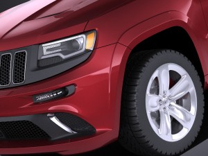 Jeep Grand Cherokee SRT 2016 vray Modelo 3D