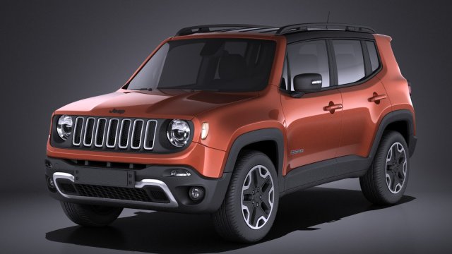 Jeep Renegade 2017 vray 3Dモデル .c4d .max .obj .3ds .fbx .stl .blend 