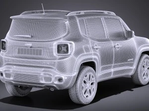 Jeep Renegade 2017 vray 3D Model