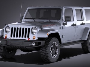 Jeep Wrangler Rubicon 2016 vray 3D Модель