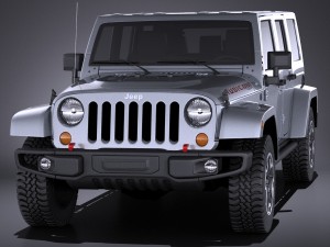 Jeep Wrangler Rubicon 2016 vray Modello 3D