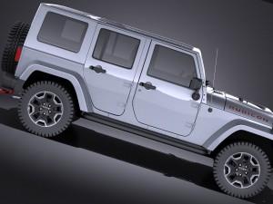 Jeep Wrangler Rubicon 2016 vray Modello 3D