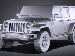 Jeep Wrangler Rubicon 2016 vray Modello 3D