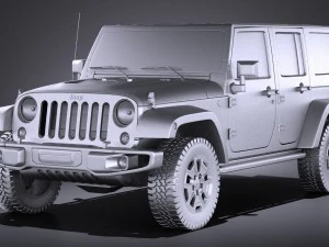 Jeep Wrangler Rubicon 2016 vray 3D Model