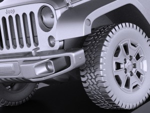 Jeep Wrangler Rubicon 2016 vray Modello 3D