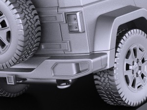 Jeep Wrangler Rubicon 2016 vray Modello 3D