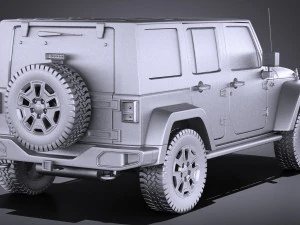 Jeep Wrangler Rubicon 2016 vray 3D Model