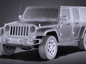 Jeep Wrangler Rubicon 2016 vray Modello 3D