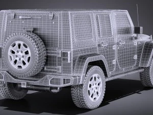 Jeep Wrangler Rubicon 2016 vray 3D Model