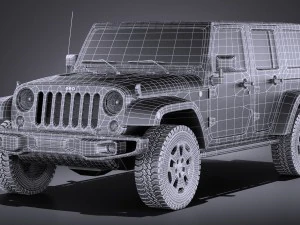 Jeep Wrangler Rubicon 2016 vray 3D Model