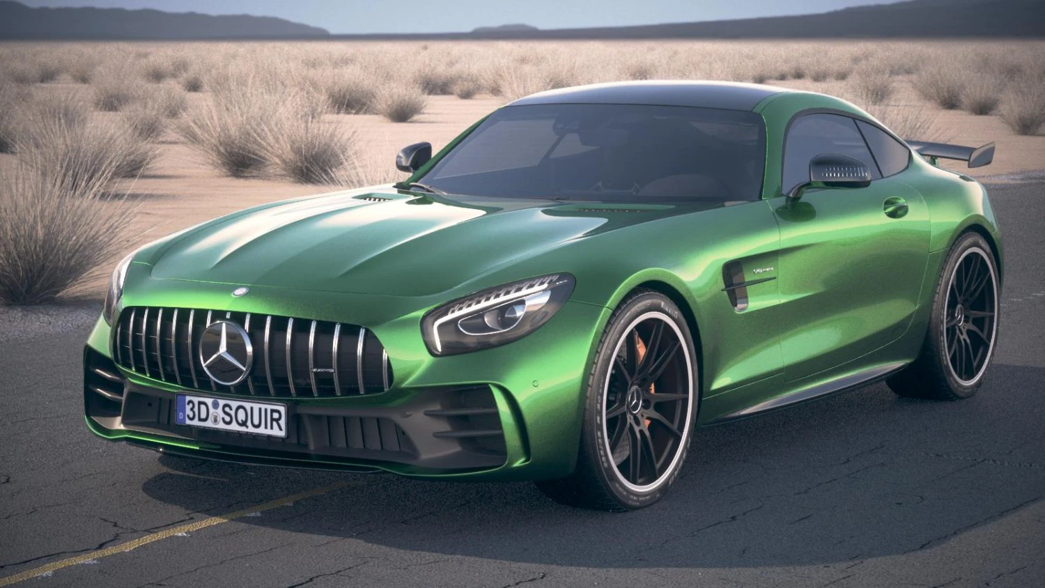 Mercedes-Benz AMG GT R 2017 Est&uacute;dio Deserto Modelo 3D .c4d .max .obj .3ds .fbx .stl .blend 