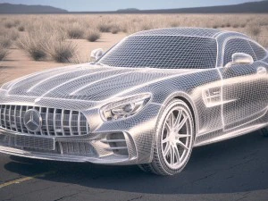 Mercedes-Benz AMG GT R 2017 Est&uacute;dio Deserto Modelo 3D