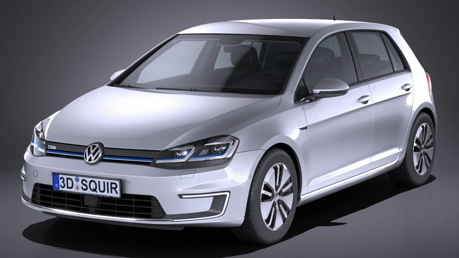 Volkswagen E-Golf 2017 3D Model .c4d .max .obj .3ds .fbx .stl .blend 