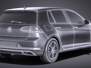 Volkswagen E-Golf 2017 3D Модель