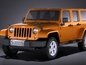 Jeep Wrangler Unlimited Sahara 2015 vray Modèle 3D