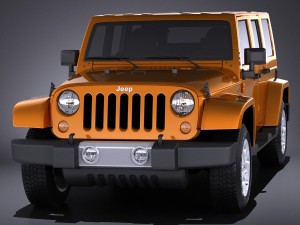 Jeep Wrangler Unlimited Sahara 2015 vray 3Dモデル