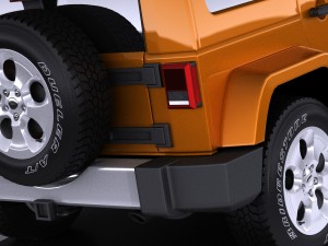 Jeep Wrangler Unlimited Sahara 2015 vray 3Dモデル