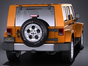 Jeep Wrangler Unlimited Sahara 2015 vray 3Dモデル