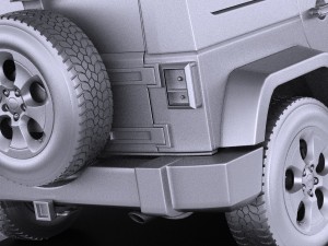 Jeep Wrangler Unlimited Sahara 2015 vray 3Dモデル