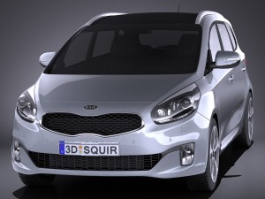 Kia Carens 2016 vray Modèle 3D