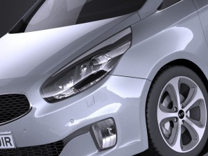 Kia Carens 2016 vray Modèle 3D