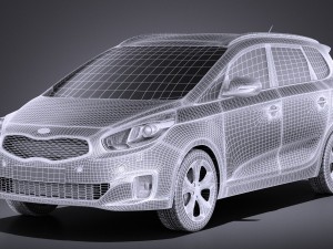 Kia Carens 2016 vray Modèle 3D