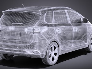 Kia Carens 2016 vray Modèle 3D