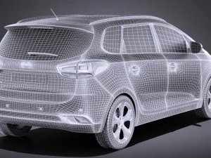 Kia Carens 2016 vray 3D Model