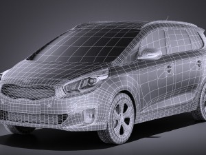 Kia Carens 2016 vray Modèle 3D
