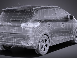 Kia Carens 2016 vray Modèle 3D