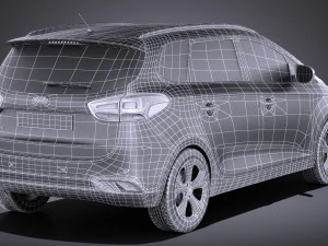 Kia Carens 2016 vray 3D Model