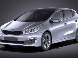 Kia Ceed 5-door 2017 vray 3Dモデル