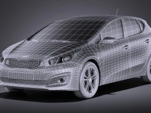 Kia Ceed 5-door 2017 vray 3D Model