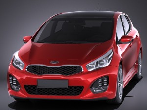 Kia Ceed GT-line 5-door 2017 vray Modelo 3D