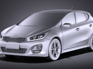 Kia Ceed GT-line 5-door 2017 vray Modelo 3D