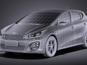 Kia Ceed GT-line 5-door 2017 vray Modelo 3D